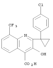 4-Quinolinecarboxylic acid, 2-[1-(4-chlorophenyl)cyclopropyl]-3-hydroxy-8-(trifluoromethyl)-